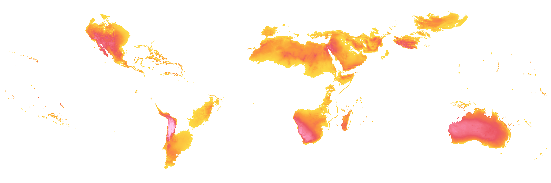 Zones DNI supérieures à 1800 kWh/m²/an